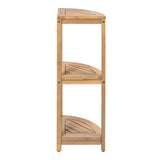 Tera 33" Classic Minimalist 3-Tier Acacia Wood Freestanding Bathroom Corner Shelf