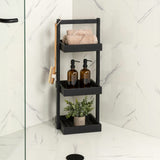 Moro 30" Classic Rustic 3-Tier Acacia Wood Freestanding Bathroom Shower Caddy