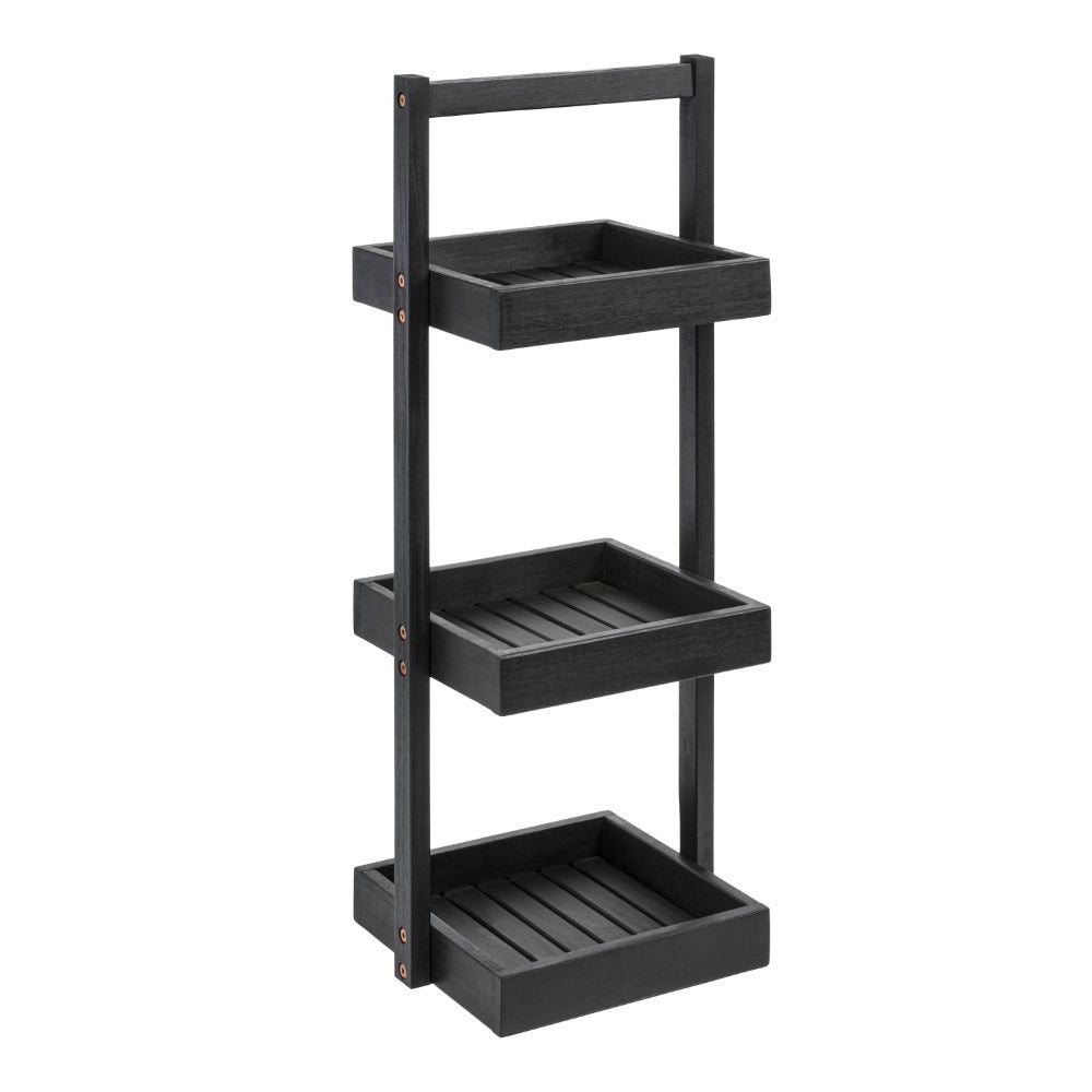 Moro 30" Classic Rustic 3-Tier Acacia Wood Freestanding Bathroom Shower Caddy