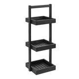 Moro 30" Classic Rustic 3-Tier Acacia Wood Freestanding Bathroom Shower Caddy
