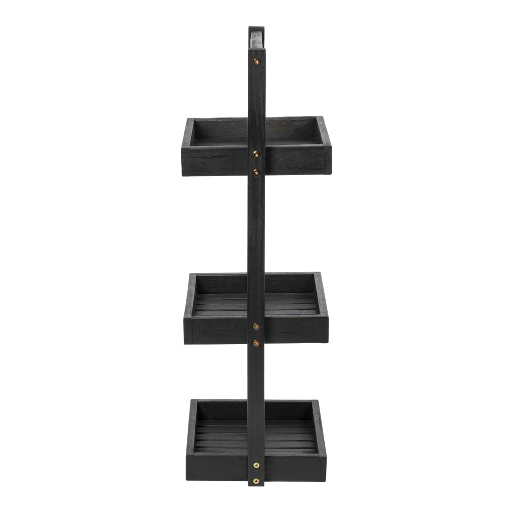 Moro 30" Classic Rustic 3-Tier Acacia Wood Freestanding Bathroom Shower Caddy