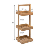 Moro 30" Classic Rustic 3-Tier Acacia Wood Freestanding Bathroom Shower Caddy