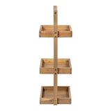 Moro 30" Classic Rustic 3-Tier Acacia Wood Freestanding Bathroom Shower Caddy