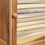 Ravelle 27.5 in. H Handcrafted Acacia Wood Bathroom Freestanding Floor Storage Cabinet with Louvered Door and Open Shelf