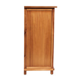Malibu 26 in. H Rustic Handcrafted Acacia Wood Accent Storage Nightstand with Drawer and 2 Water Hyacinth Woven Baskets