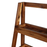 Velric 48 in. H Minimalist Handcrafted Acacia Wood 4-Tier Indoor/Outdoor Folding Display Ladder Storage Rack and Plant Stand