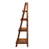 Velric 48 in. H Minimalist Handcrafted Acacia Wood 4-Tier Indoor/Outdoor Folding Display Ladder Storage Rack and Plant Stand