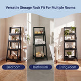 Velric 48 in. H Minimalist Handcrafted Acacia Wood 4-Tier Indoor/Outdoor Folding Display Ladder Storage Rack and Plant Stand