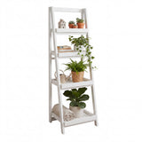 Velric 48 in. H Minimalist Handcrafted Acacia Wood 4-Tier Indoor/Outdoor Folding Display Ladder Storage Rack and Plant Stand