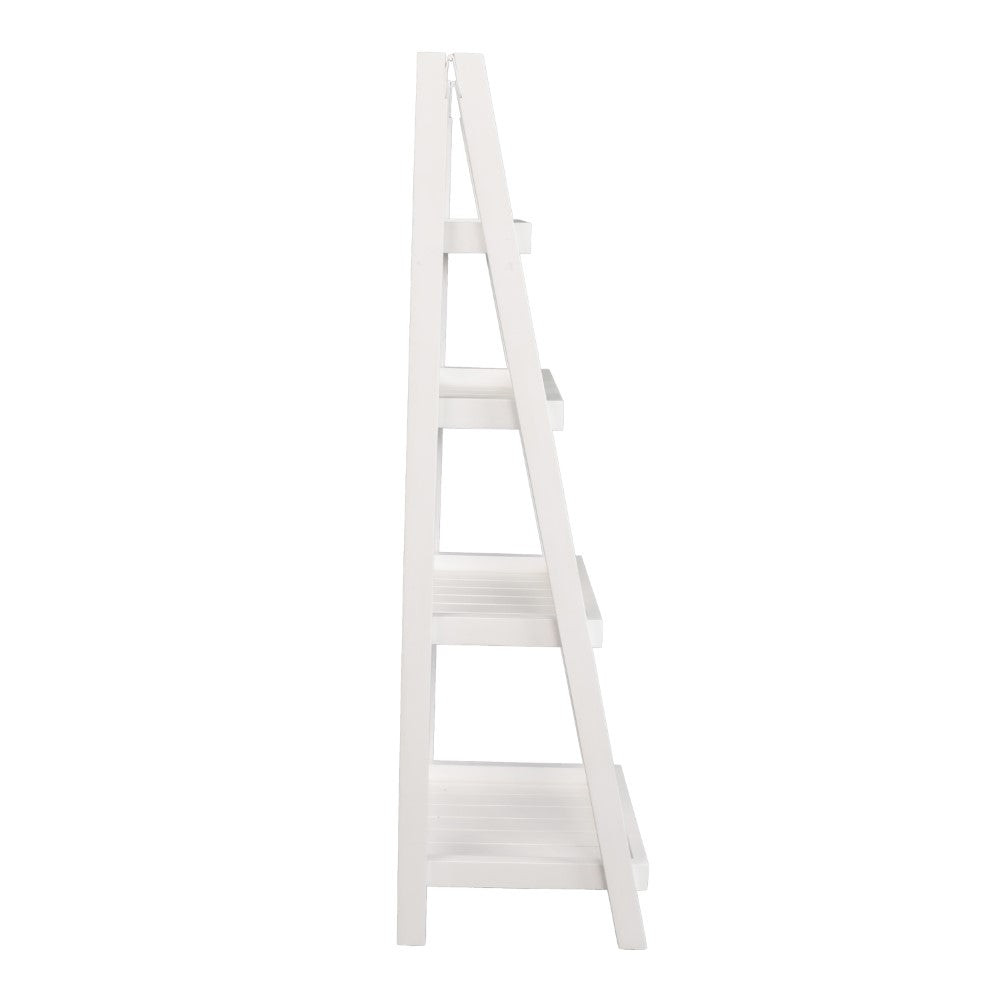 Velric 48 in. H Minimalist Handcrafted Acacia Wood 4-Tier Indoor/Outdoor Folding Display Ladder Storage Rack and Plant Stand