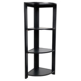 Liora 41 in. H Rustic Handcrafted Acacia Wood 4-Tier Indoor/Outdoor Folding Corner Storage Rack