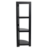 Liora 41 in. H Rustic Handcrafted Acacia Wood 4-Tier Indoor/Outdoor Folding Corner Storage Rack