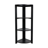 Liora 41 in. H Rustic Handcrafted Acacia Wood 4-Tier Indoor/Outdoor Folding Corner Storage Rack
