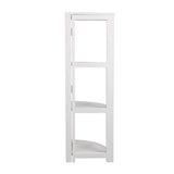 Liora 41 in. H Rustic Handcrafted Acacia Wood 4-Tier Indoor/Outdoor Folding Corner Storage Rack