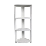 Liora 41 in. H Rustic Handcrafted Acacia Wood 4-Tier Indoor/Outdoor Folding Corner Storage Rack