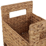 Olvara 35.5 in. H Coastal Handwoven Water Hyacinth 3-Tier Freestanding Storage Tower with Metal Frame and Handles