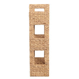 Olvara 35.5 in. H Coastal Handwoven Water Hyacinth 3-Tier Freestanding Storage Tower with Metal Frame and Handles