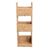 Olvara 35.5 in. H Coastal Handwoven Water Hyacinth 3-Tier Freestanding Storage Tower with Metal Frame and Handles