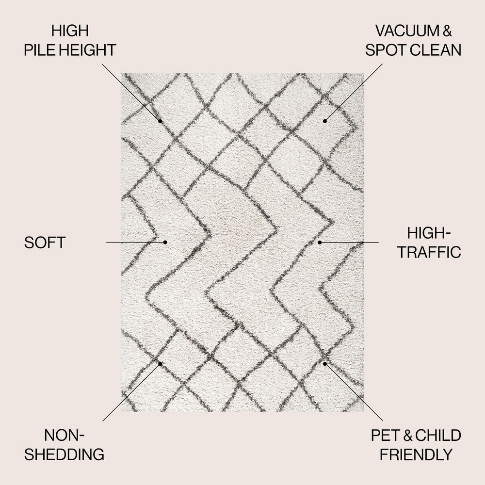 Moura Inca Moroccan Diamond Shag Area Rug