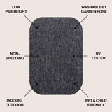 Dhuli Modern Minimalist Radius Corner Solid Indoor/Outdoor Area Rug