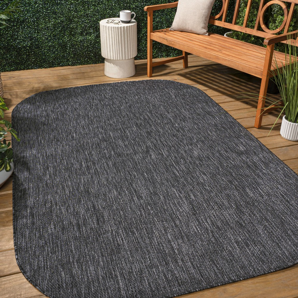 Dhuli Modern Minimalist Radius Corner Solid Indoor/Outdoor Area Rug