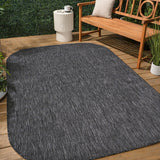 Dhuli Modern Minimalist Radius Corner Solid Indoor/Outdoor Area Rug
