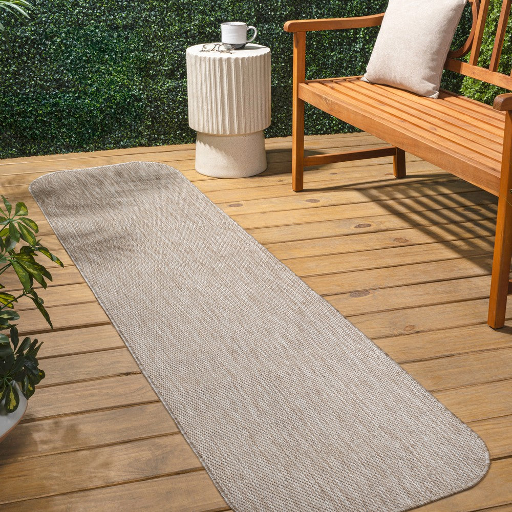 Dhuli Modern Minimalist Radius Corner Solid Indoor/Outdoor Area Rug