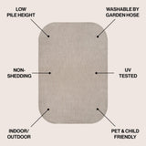 Dhuli Modern Minimalist Radius Corner Solid Indoor/Outdoor Area Rug