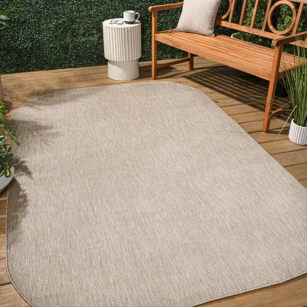 Dhuli Modern Minimalist Radius Corner Solid Indoor/Outdoor Area Rug