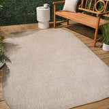 Dhuli Modern Minimalist Radius Corner Solid Indoor/Outdoor Area Rug