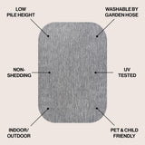 Dhuli Modern Minimalist Radius Corner Solid Indoor/Outdoor Area Rug