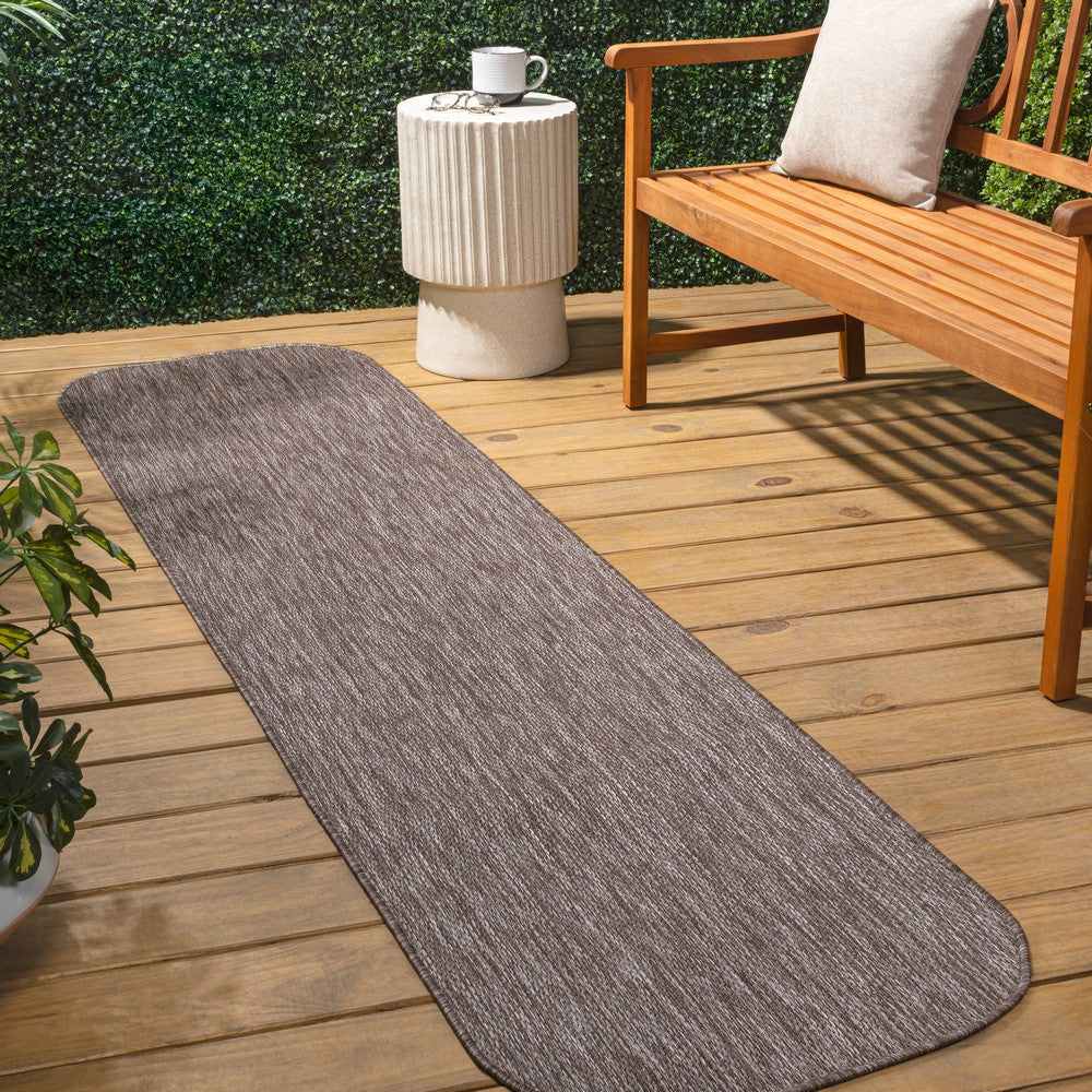 Dhuli Modern Minimalist Radius Corner Solid Indoor/Outdoor Area Rug