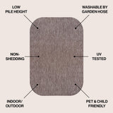 Dhuli Modern Minimalist Radius Corner Solid Indoor/Outdoor Area Rug