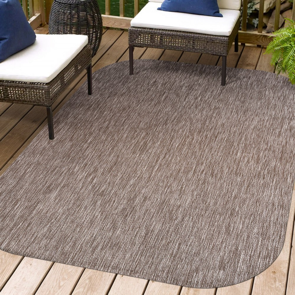 Dhuli Modern Minimalist Radius Corner Solid Indoor/Outdoor Area Rug