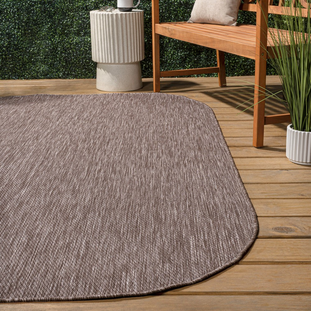 Dhuli Modern Minimalist Radius Corner Solid Indoor/Outdoor Area Rug