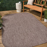 Dhuli Modern Minimalist Radius Corner Solid Indoor/Outdoor Area Rug