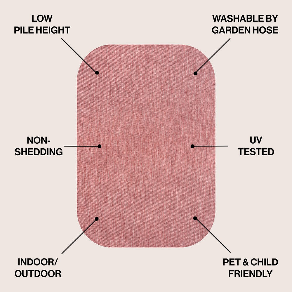 Dhuli Modern Minimalist Radius Corner Solid Indoor/Outdoor Area Rug