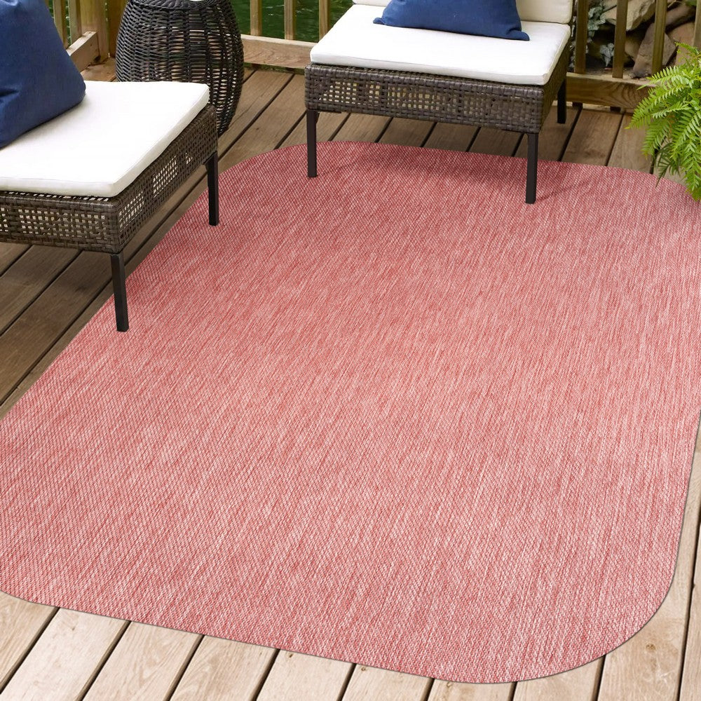Dhuli Modern Minimalist Radius Corner Solid Indoor/Outdoor Area Rug
