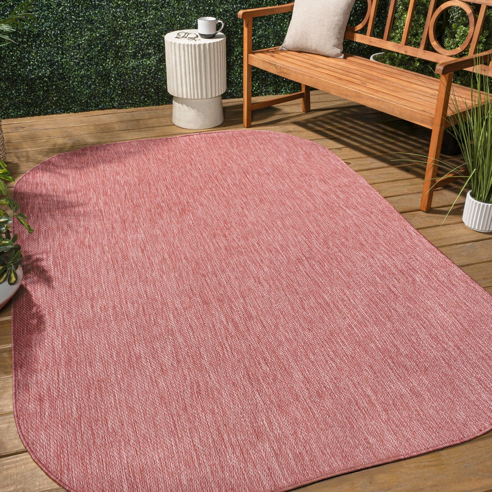 Dhuli Modern Minimalist Radius Corner Solid Indoor/Outdoor Area Rug