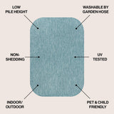 Dhuli Modern Minimalist Radius Corner Solid Indoor/Outdoor Area Rug