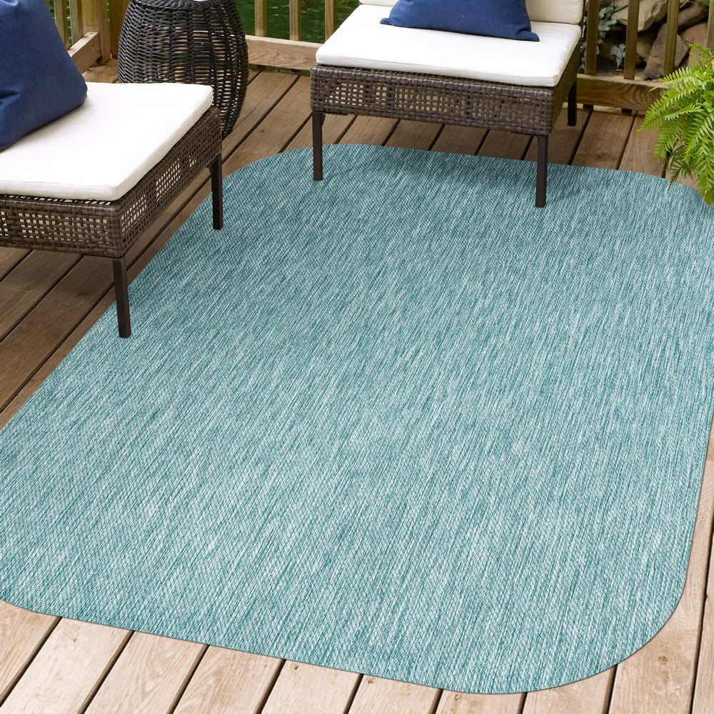 Dhuli Modern Minimalist Radius Corner Solid Indoor/Outdoor Area Rug