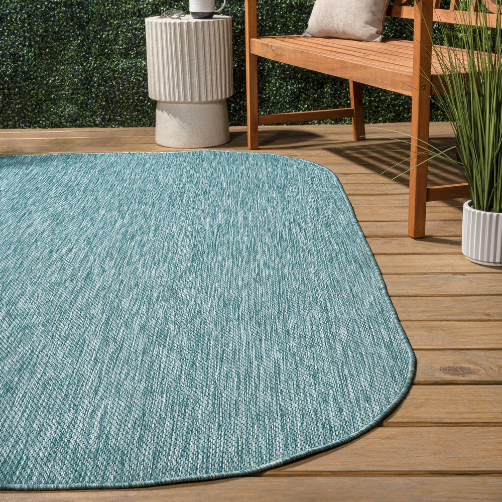 Dhuli Modern Minimalist Radius Corner Solid Indoor/Outdoor Area Rug
