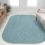 Dhuli Modern Minimalist Radius Corner Solid Indoor/Outdoor Area Rug