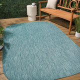 Dhuli Modern Minimalist Radius Corner Solid Indoor/Outdoor Area Rug