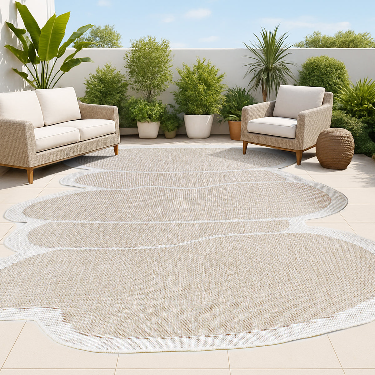 Dity Modern Rustic Abstract Indoor/Outdoor Area Rug