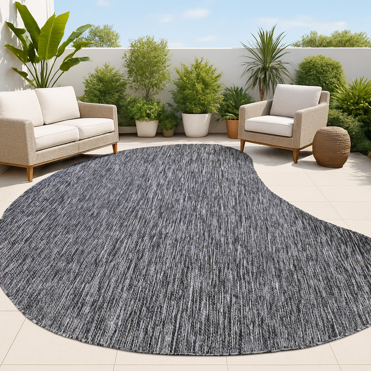 Dhiren Modern Rustic Organic Curve Indoor/Outdoor Area Rug