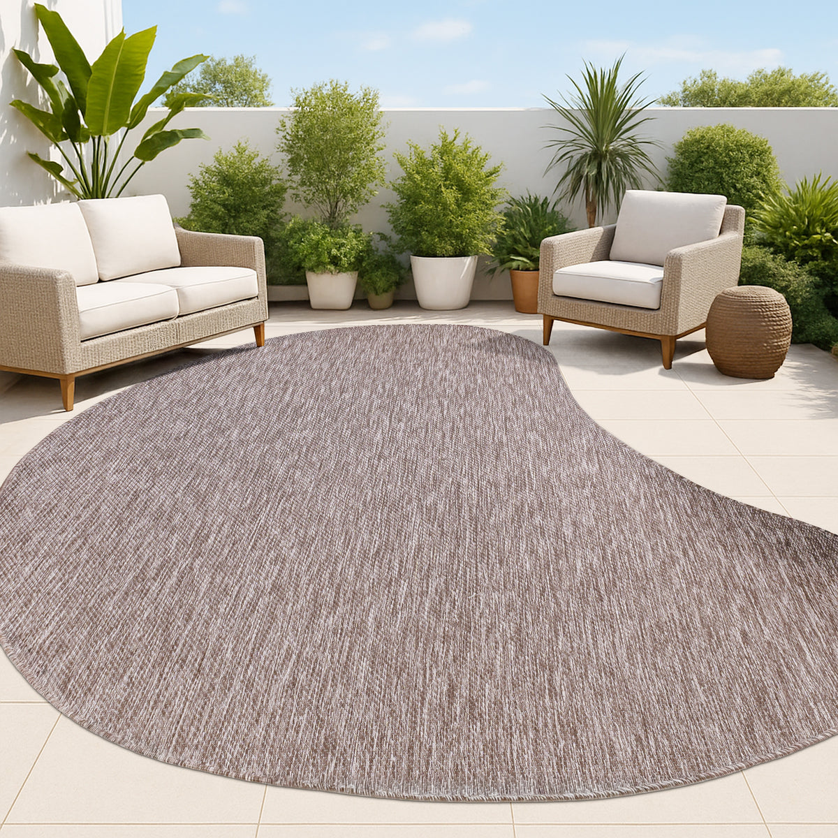 Dhiren Modern Rustic Organic Curve Indoor/Outdoor Area Rug