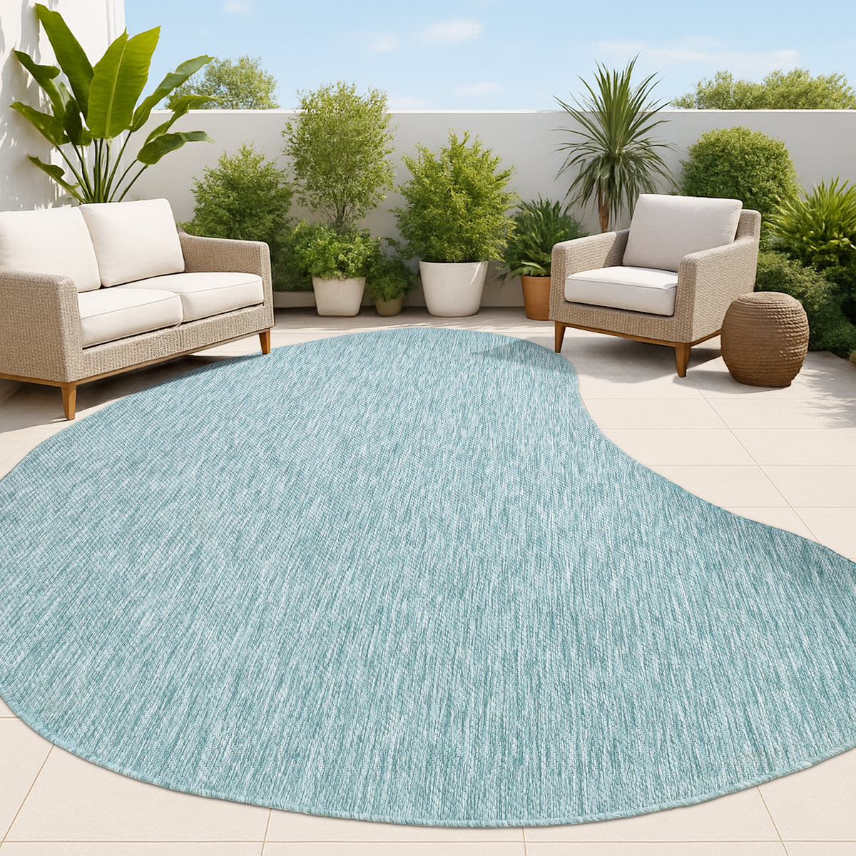 Dhiren Modern Rustic Organic Curve Indoor/Outdoor Area Rug