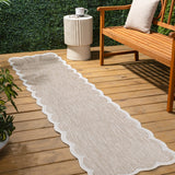 Raj Classic Cottage Two-tone Scalloped Indoor/Outdoor Area Rug