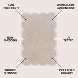 Raj Classic Cottage Two-tone Scalloped Indoor/Outdoor Area Rug